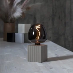BOX Lampfot E27 10cm Elefantgrå