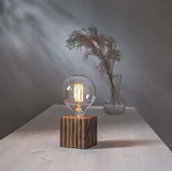 BOX Lampfot E27 10cm Trä