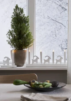 BRUSE Ljusstake 17,5cm LED Vit