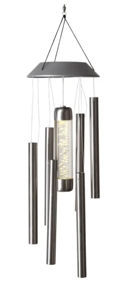 BUBBLY Solcells-Vindspel 35cm Rostfritt Stål