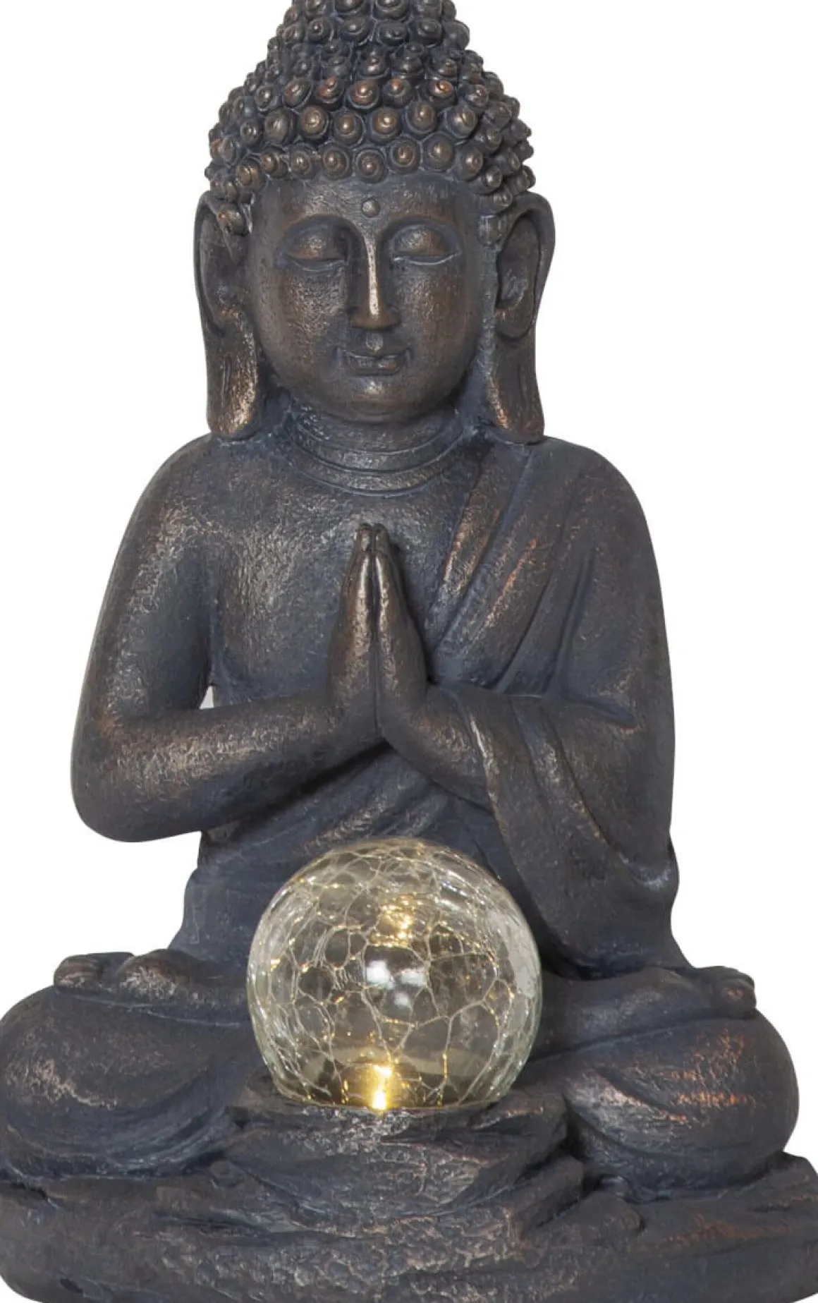 BUDDHA Solcellsdekoration 27cm Grå