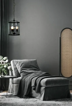 BUDGIE Taklampa Ø28 41cm Svart/Rökgrå