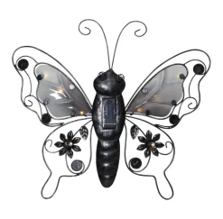 BUTTERFLY Solcellsdekoration 34cm Svart IP44