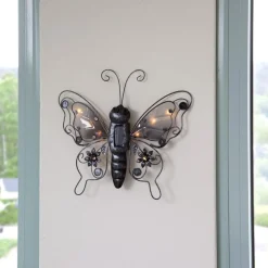 BUTTERFLY Solcellsdekoration 34cm Svart IP44