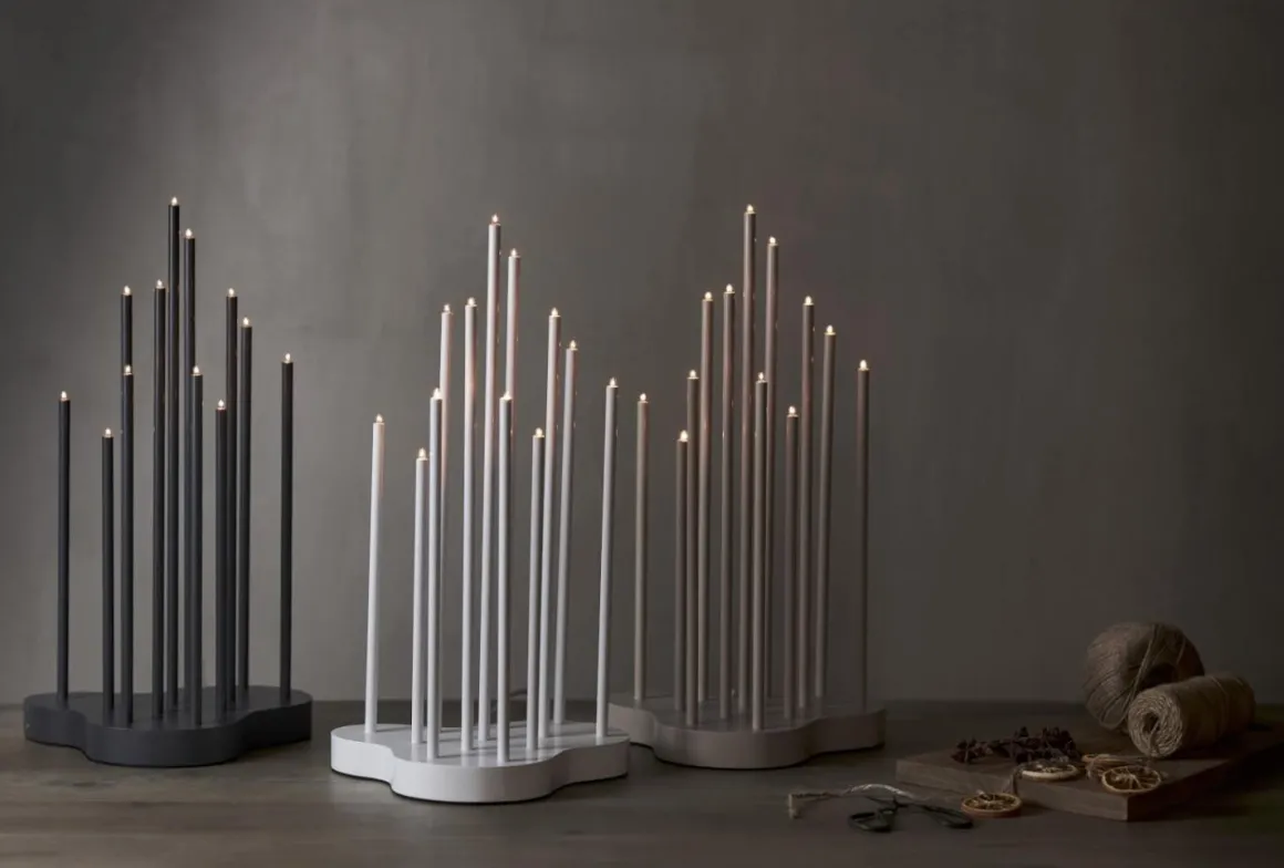 BUZZ Ljusstake 12L 43cm Vit