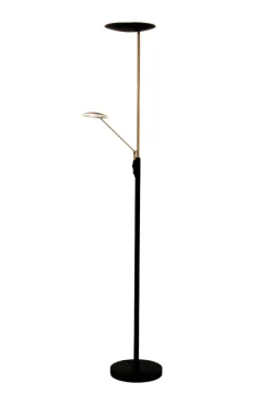 CADIZ Golvlampa LED-Uplight Dimbar 186cm Svart/Matt Mässing