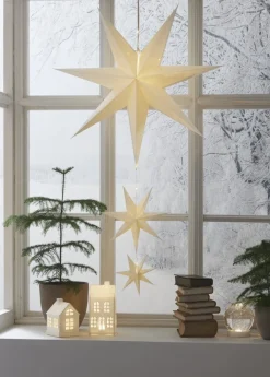 CASSIE Pappersstjärna Batteri 1,3m Vit