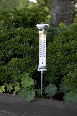 CELSIUS Solcells-Termometer 57,5cm Silver IP44
