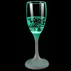 CHAMPANGEGLAS med LED 18cm Grön