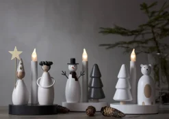 CHRISTMAS JOY Ljusstake Isbjörn 21cm Vit