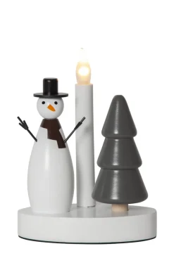 CHRISTMAS JOY Ljusstake Snögubbe 21cm Vit