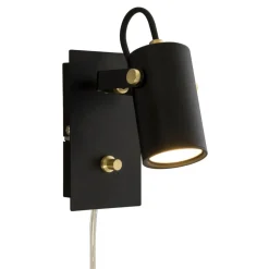 CILINDRO Väggspot LED 15cm Svart/Matt Mässing