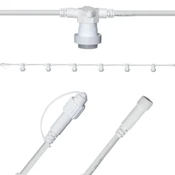 CONNECTA E27 Ljusslinga Extra 7,35m IP44 Vit