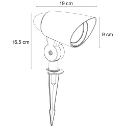 COSMO Trädgårdsspot 16,5cm 12V Grå IP65