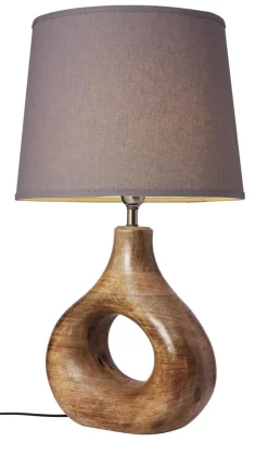 COTTEX Lampfot E27 37,5 cm Trä/Borstad mässing