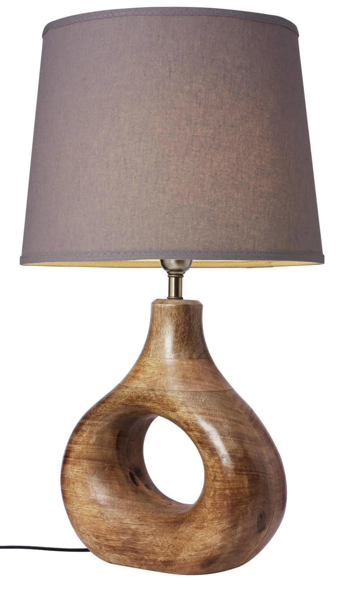 COTTEX Lampfot E27 37,5 cm Trä/Borstad mässing