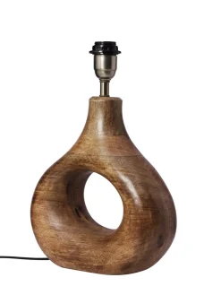 COTTEX Lampfot E27 37,5 cm Trä/Borstad mässing