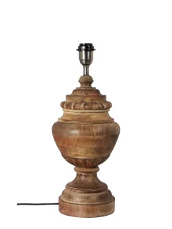 COTTEX Lampfot E27 47cm Trä/Borstad mässing