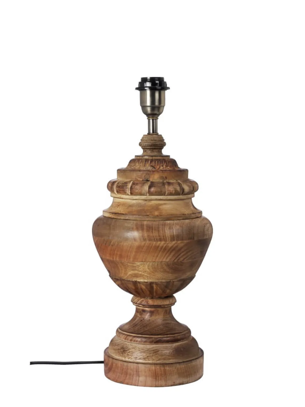 COTTEX Lampfot E27 47cm Trä/Borstad mässing