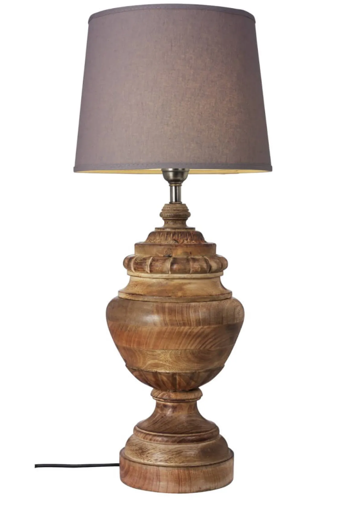 COTTEX Lampfot E27 47cm Trä/Borstad mässing