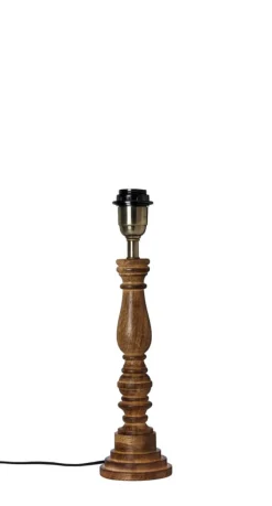 COTTEX Lampfot E27 40cm Trä/Borstad mässing