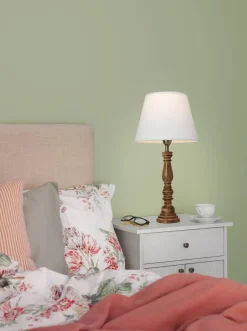 COTTEX Lampfot E27 40cm Trä/Borstad mässing