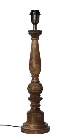 COTTEX Lampfot E27 57cm Trä/Borstad mässing