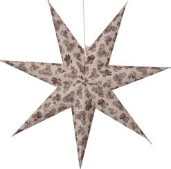 COTTON Mönstrad Pappersstjärna 60cm Beige/Röd