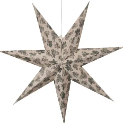 COTTON Mönstrad Pappersstjärna 60cm Beige/Grön