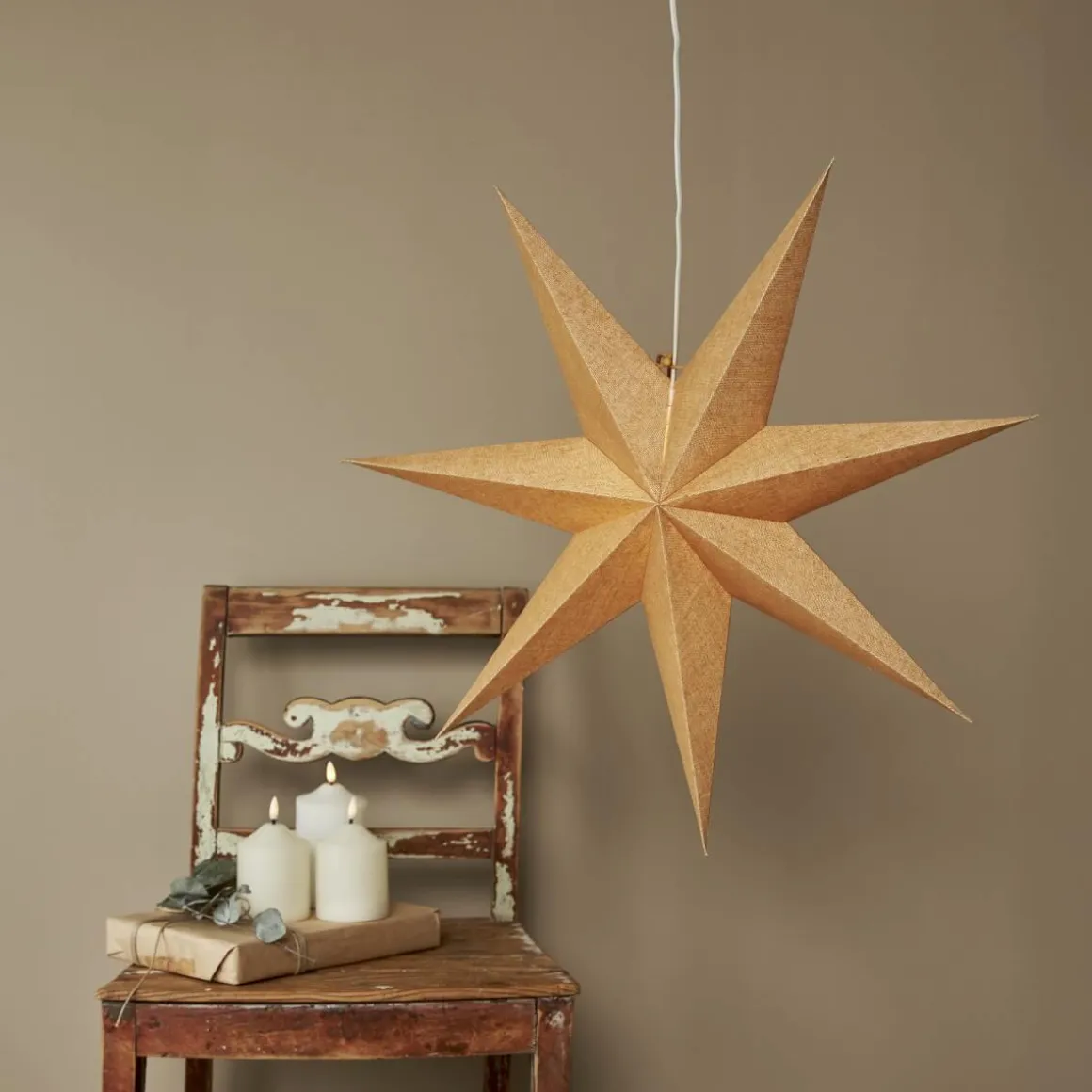 COTTON Pappersstjärna 60cm Guld