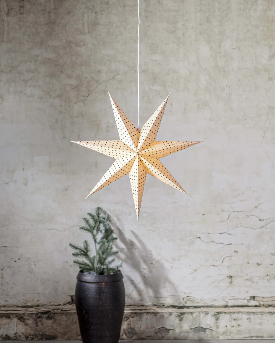 COTTON Prickig Pappersstjärna 60cm Beige