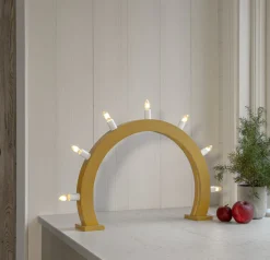 CRISP Träljusstake Båge 7L 48cm Gul