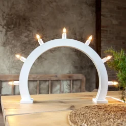 CRISP Träljusstake Båge 7L 48cm Vit