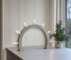 CRISP Träljusstake Båge 7L 48cm Beige