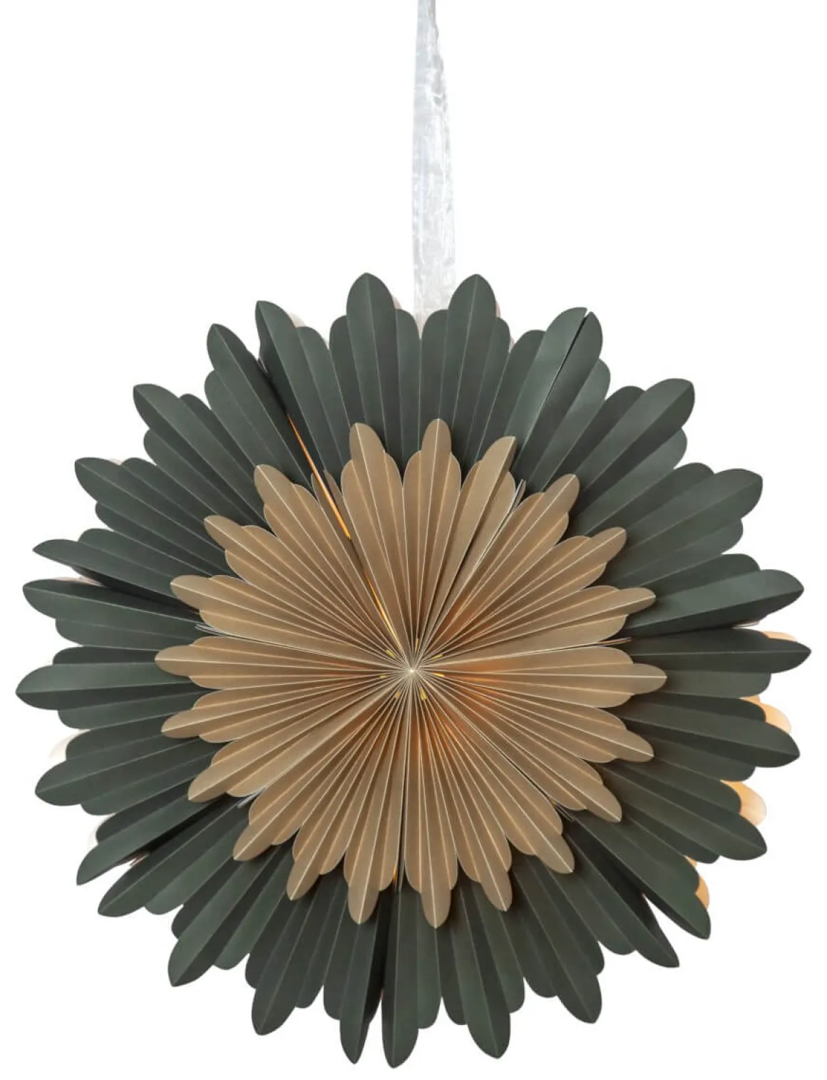 CRYSTAL Pappersstjärna 50cm Grön