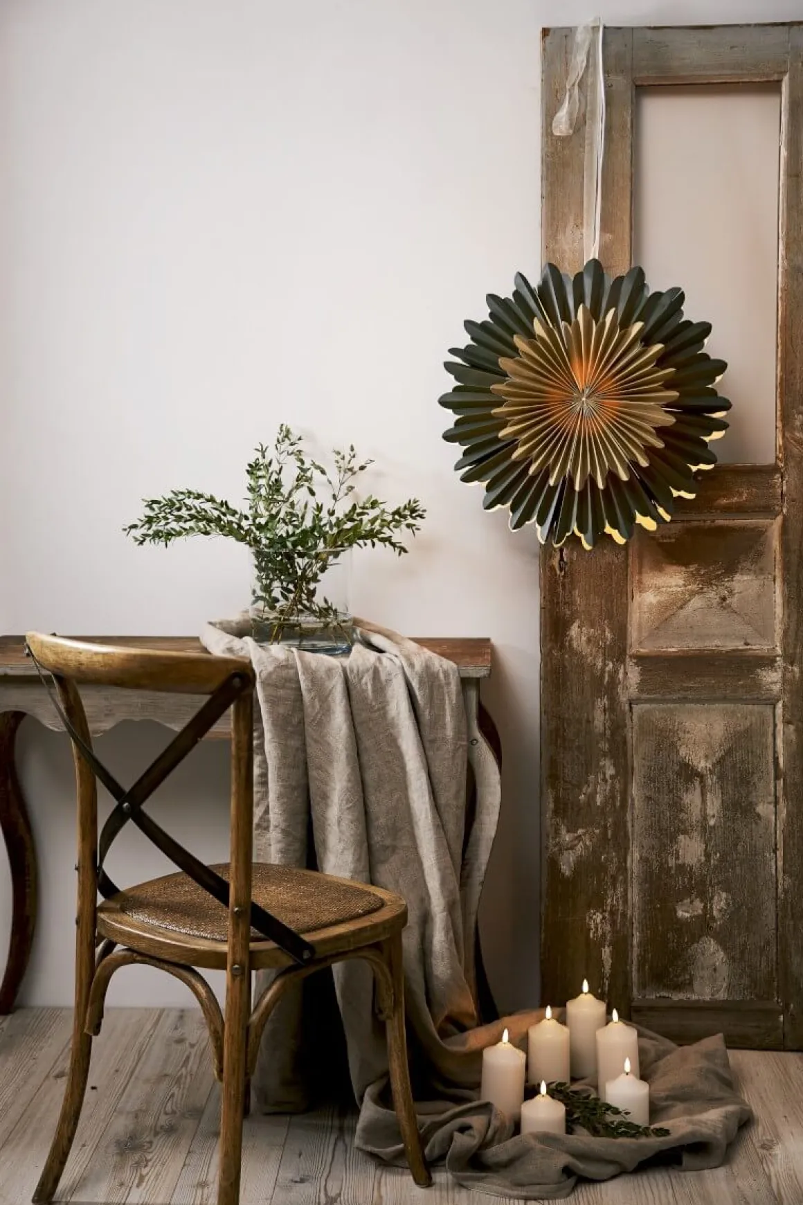 CRYSTAL Pappersstjärna 50cm Grön