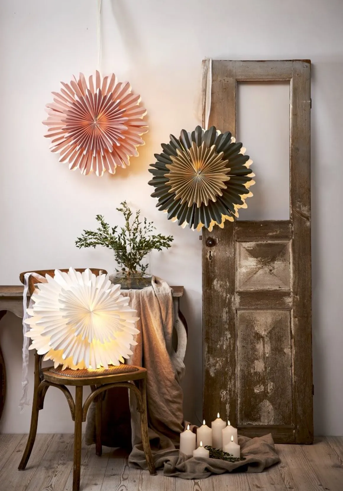 CRYSTAL Pappersstjärna 50cm Grön