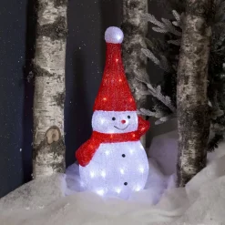 CRYSTALO Utomhusdekoration Snögubbe 59cm 40LED Vit IP44