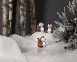 CRYSTALO Utomhusdekoration Ekorrar Batteri 15cm 30LED Brun IP44