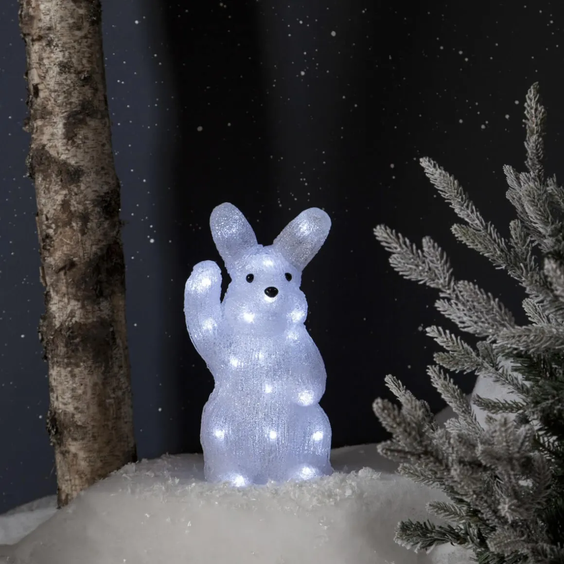 CRYSTALO Utomhusdekoration Kanin Batteri 29cm 30LED Klar IP44