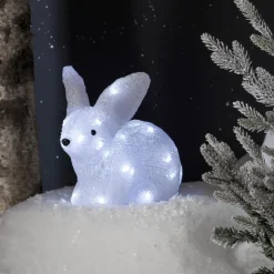 CRYSTALO Utomhusdekoration Kanin Batteri 27cm 30LED Klar IP44