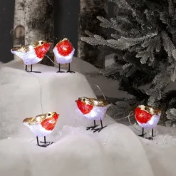 CRYSTALO Utomhusdekoration Fåglar Batteri 10cm 40LED Flerfärgad