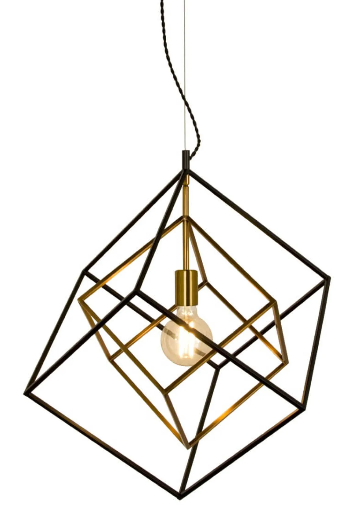 CUBES Takpendel 54cm Svart/Matt Mässing