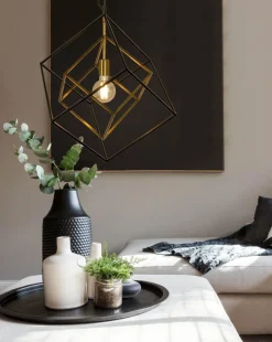 CUBES Takpendel 54cm Svart/Matt Mässing