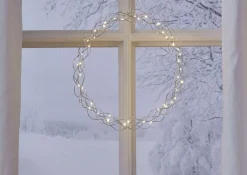 CURLY Hängande krans 45cm Krom