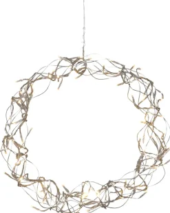 CURLY Hängande Krans 30cm 80LED Silver