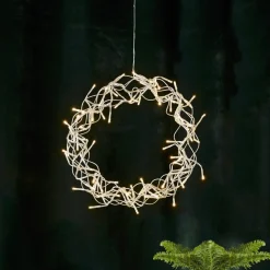 CURLY Hängande Krans 30cm 80LED Silver