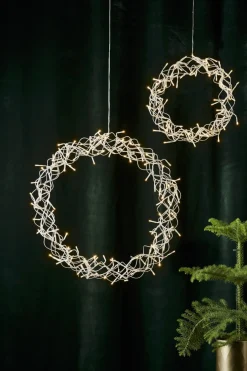 CURLY Hängande Krans 30cm 80LED Silver