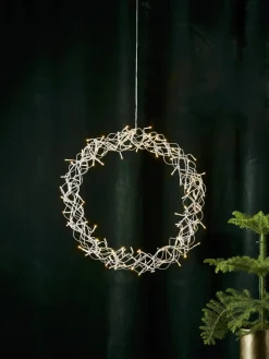 CURLY Hängande Krans 50cm 120LED Silver