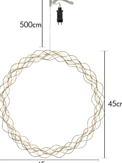 CURLY Hängande krans 45cm Mässing